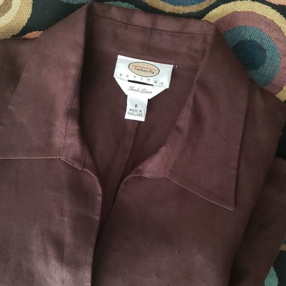 TALBOTS petite linen jacket or blouse. - Picture 2 of 8